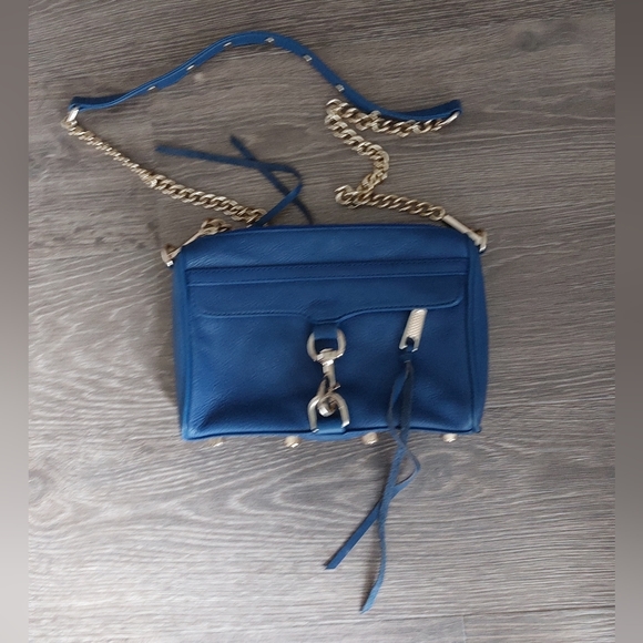 Rebecca minkoff mini MAC crossbody bag. Gold hardware + blue leather - Picture 5 of 9